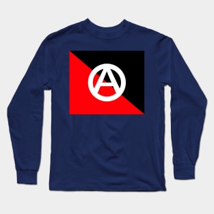 Anarchy Circle-A on Anarcho-Syndicalism Colors Long Sleeve T-Shirt